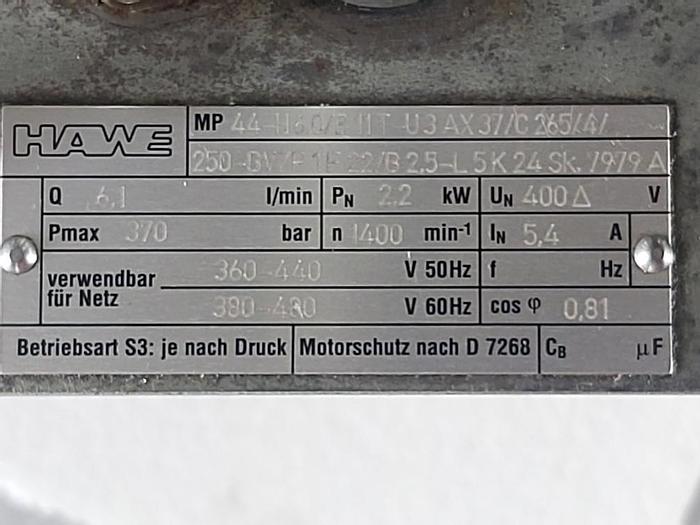 Gebraucht Hydraulikaggregat, MP 44-H6,0/B11T, Hawe gebraucht