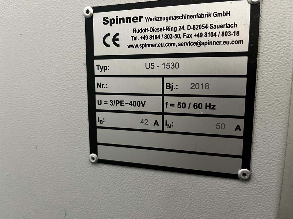 Used Spinner U5-1530 - Vertical Machining Center - 2018