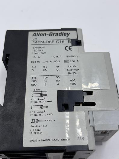 Used Allen-Bradley 140M-D8E-C16 Ser B 