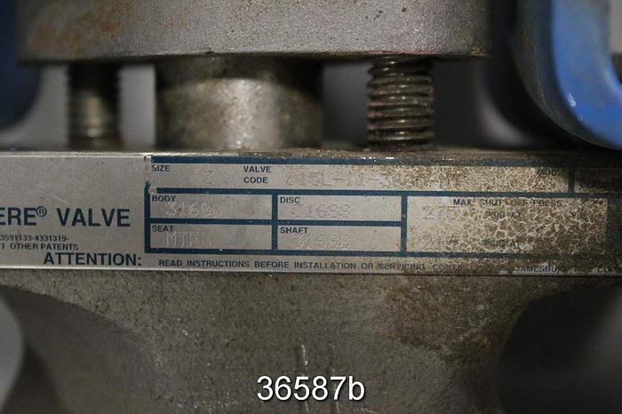 Used Neles Jamesbury 3" Hand Operated Wafer Sphere Butterfly Valve, 815L-11-3600 MT #36587