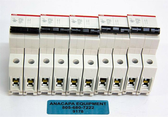 Used ABB S402U-K10 Miniature Circuit Breaker UL489 2 pole 5 Lot of 5 total New(9178)K