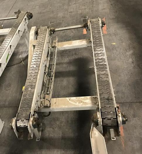 Used 25 INCH WIDE x 55 INCH LONG FLAT CHAIN CONVEYOR