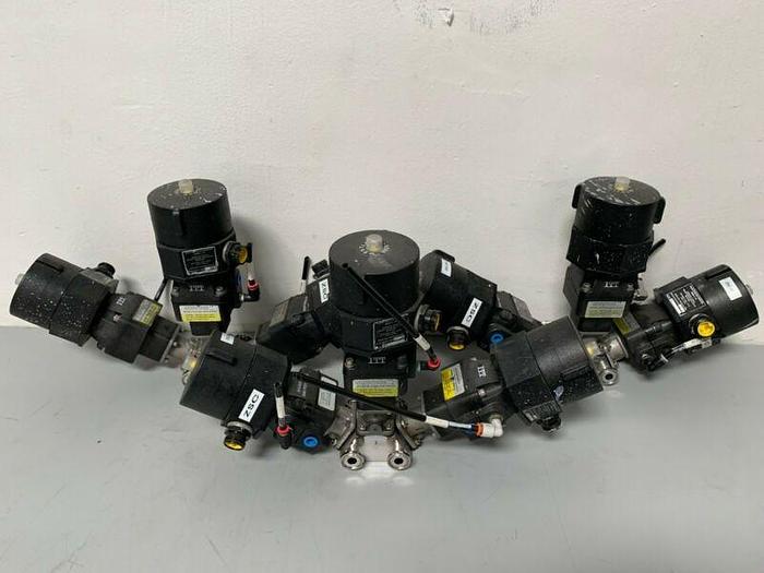 Used 3 ITT Sherotec 90PSI Stainless Steel Valves w/ 3 Position Monitors 1/2" Sanitary
