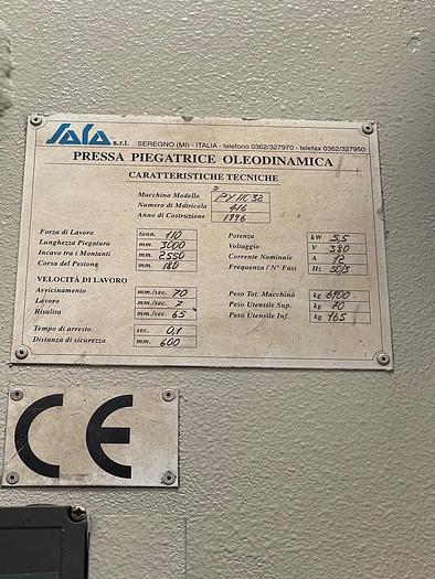 Usato PIEGATRICE SALA IDRAULICA 3000X110 TON