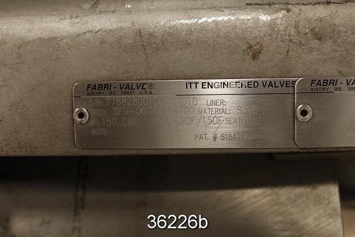 Used Fabri 10" Hand Operated Knife Gate Valve #36226