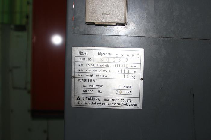 Used 2002 Kitamura Mycenter 5X APC Vertical Machining Center
