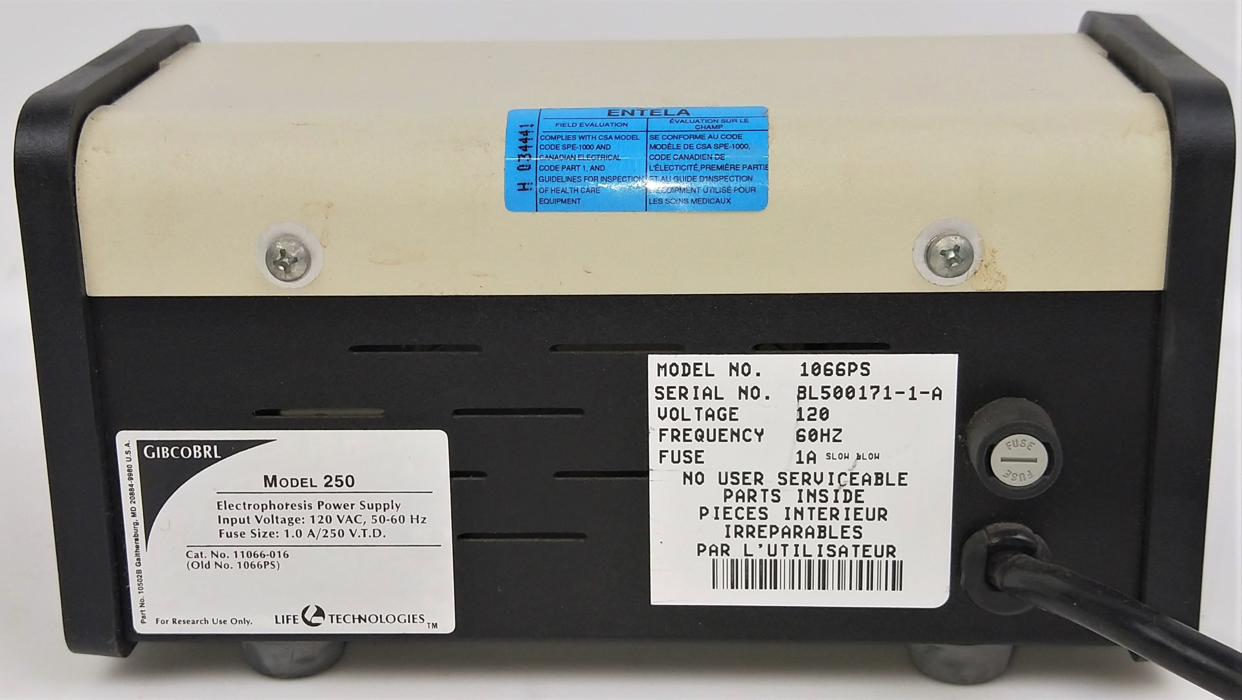 Used Gibco BRL 250 Electrophoresis Power Supply
