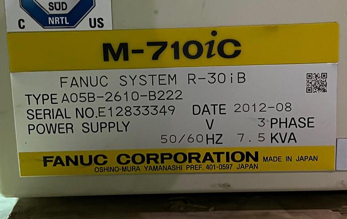 Used 2012 FANUC FANUC M710iC/20L, ONLY 600 HOURS