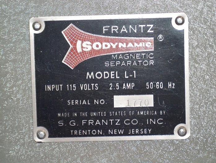 Used Separator, Magnetic, Isodynamic, Mdl L-1, Lab #C741336
