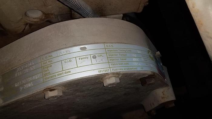 Used Cummins KTA38-G3 with Stamford alternator in container with Low hours.
