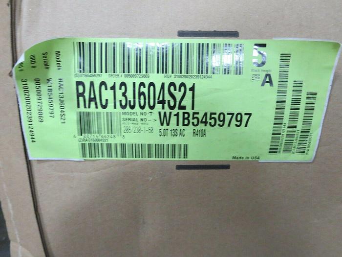 Johnson Controls, RAC13J604S21A, Air Conditioner, 208-230 VAC, 60 HZ, 1 PH