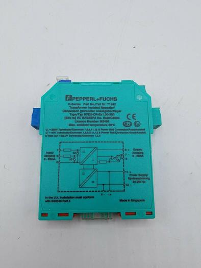 Used PEPPERL FUCHS TRANSFORMER ISOLATED REPEATER KFD2-CR-Ex1.30-300