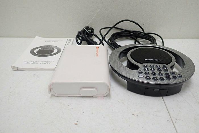 Used Spracht CP-2016 AURA SoHo Conference Speaker Phone w/ Adapter and User Guide
