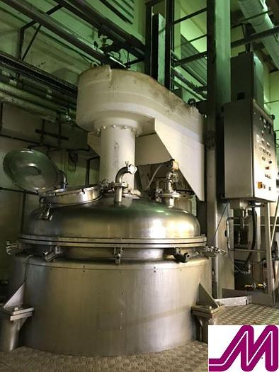 Used Fairfield 500 Gallon Jacketed Full Vacuum Mixer with Contra Rotating Scrape Wall Agitator and Bottom Moued High Shear Mixer