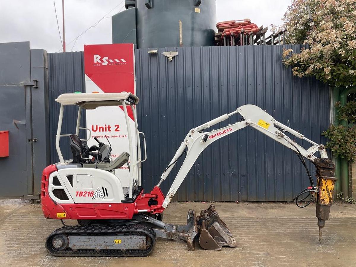 Used Takeuchi TB216 Mini Excavator + Breaker