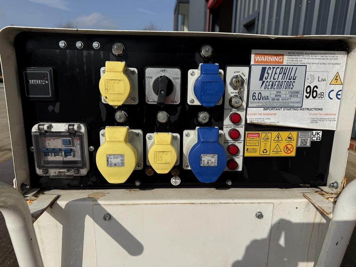 Used Stephill Generators SE6000 D4 6 kVA Diesel Generator