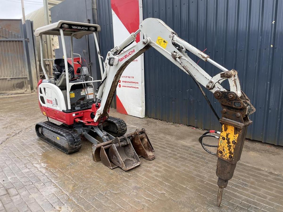 Used Takeuchi TB216 Mini Excavator + Breaker