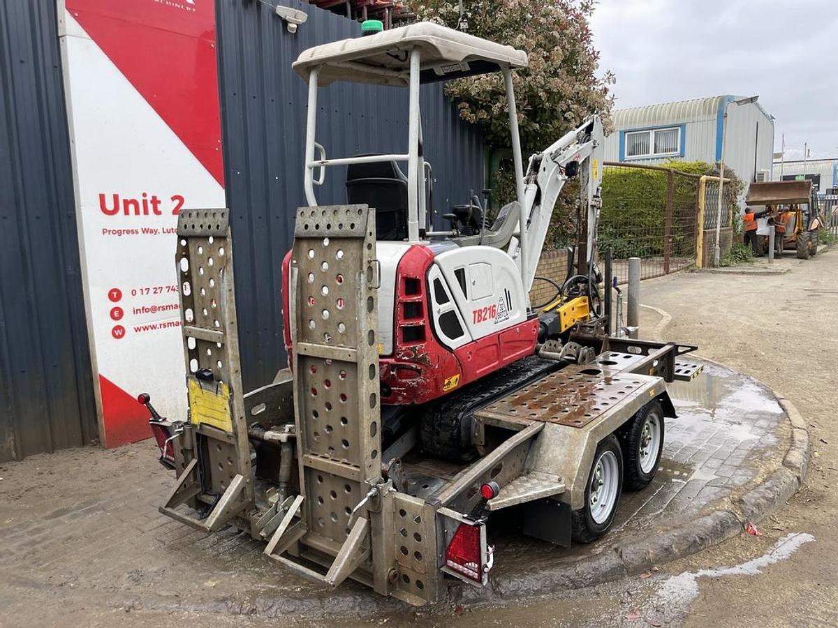 Used Takeuchi TB216 Mini Excavator + Breaker + Trailer