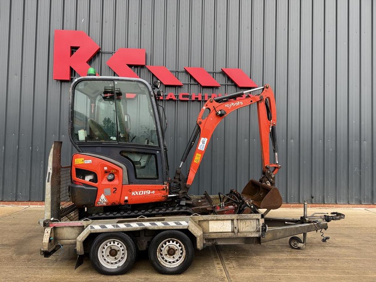 Used Kubota KX019-4 1.9t Mini Excavator + Breaker + Trailer