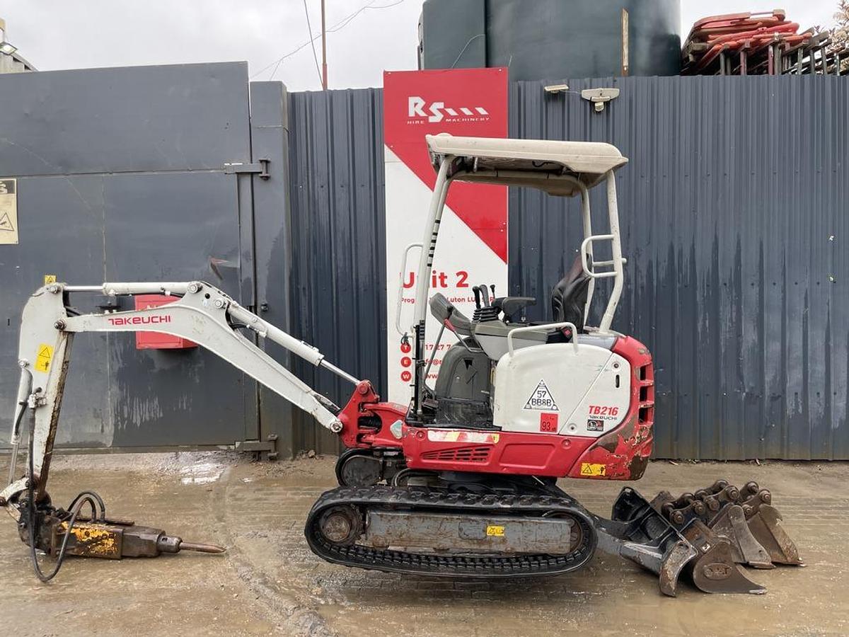 Used Takeuchi TB216 Mini Excavator + Breaker