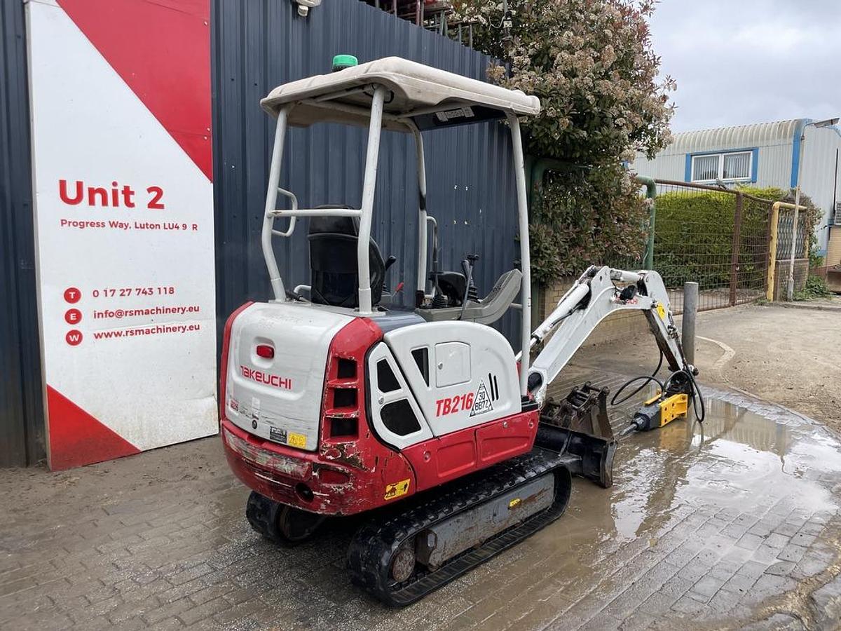 Used Takeuchi TB216 Mini Excavator + Breaker