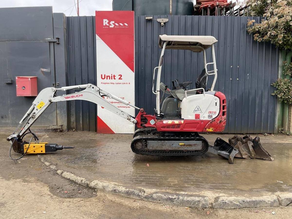 Used Takeuchi TB216 Mini Excavator + Breaker