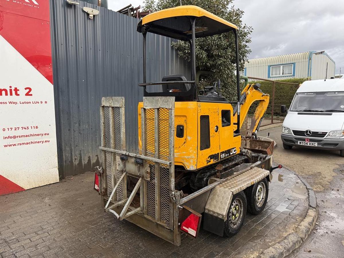 Used JCB 15C-1 1.5t Mini Excavator with Indespension Trailer