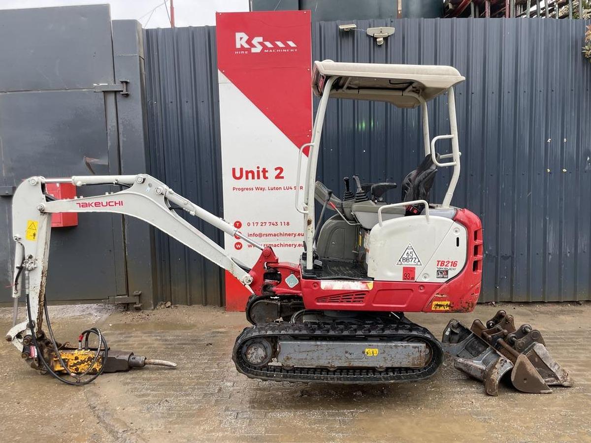 Used Takeuchi TB216 Mini Excavator + Breaker