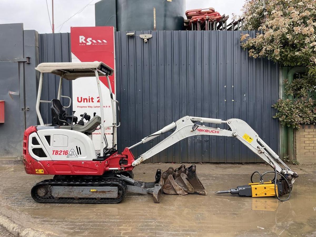Used Takeuchi TB216 Mini Excavator + Breaker