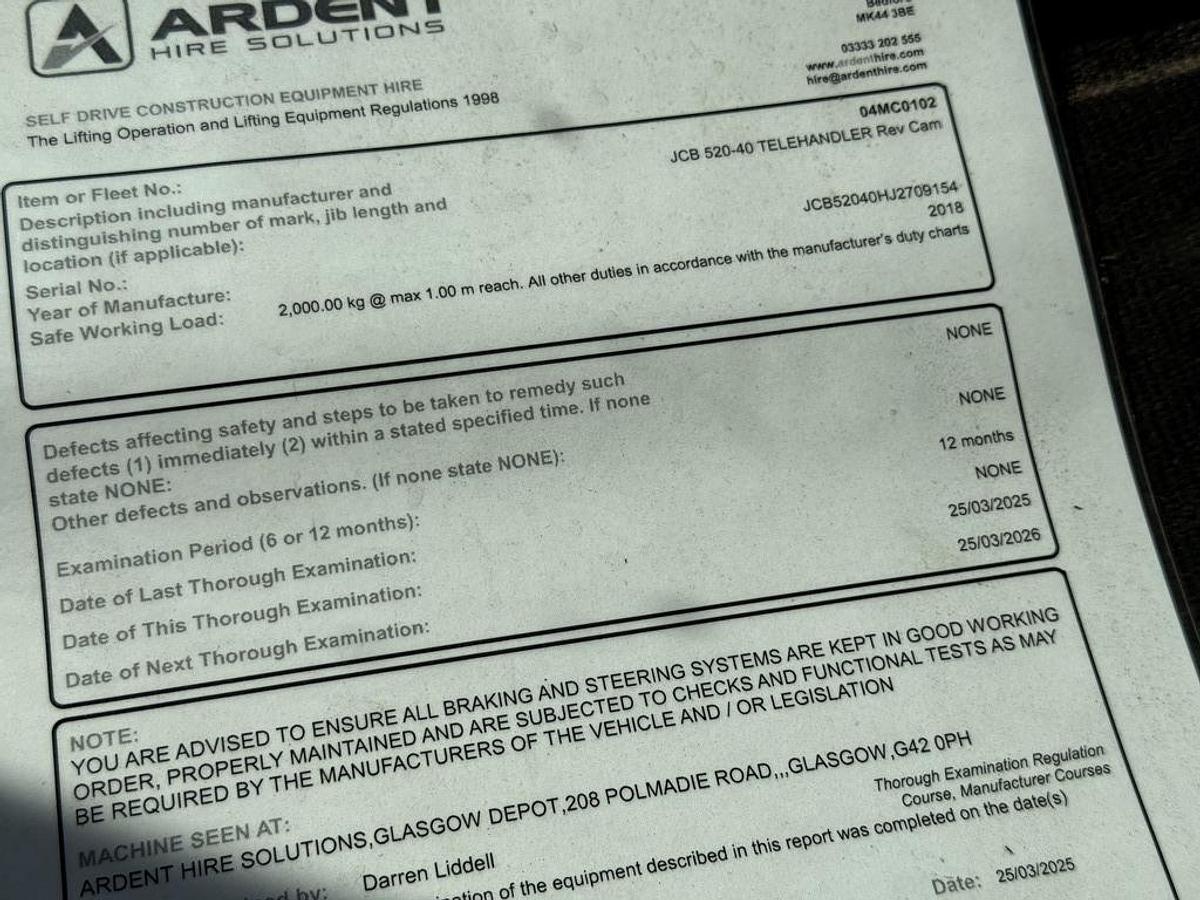 Used JCB 520-40 2t 4m Telehandler