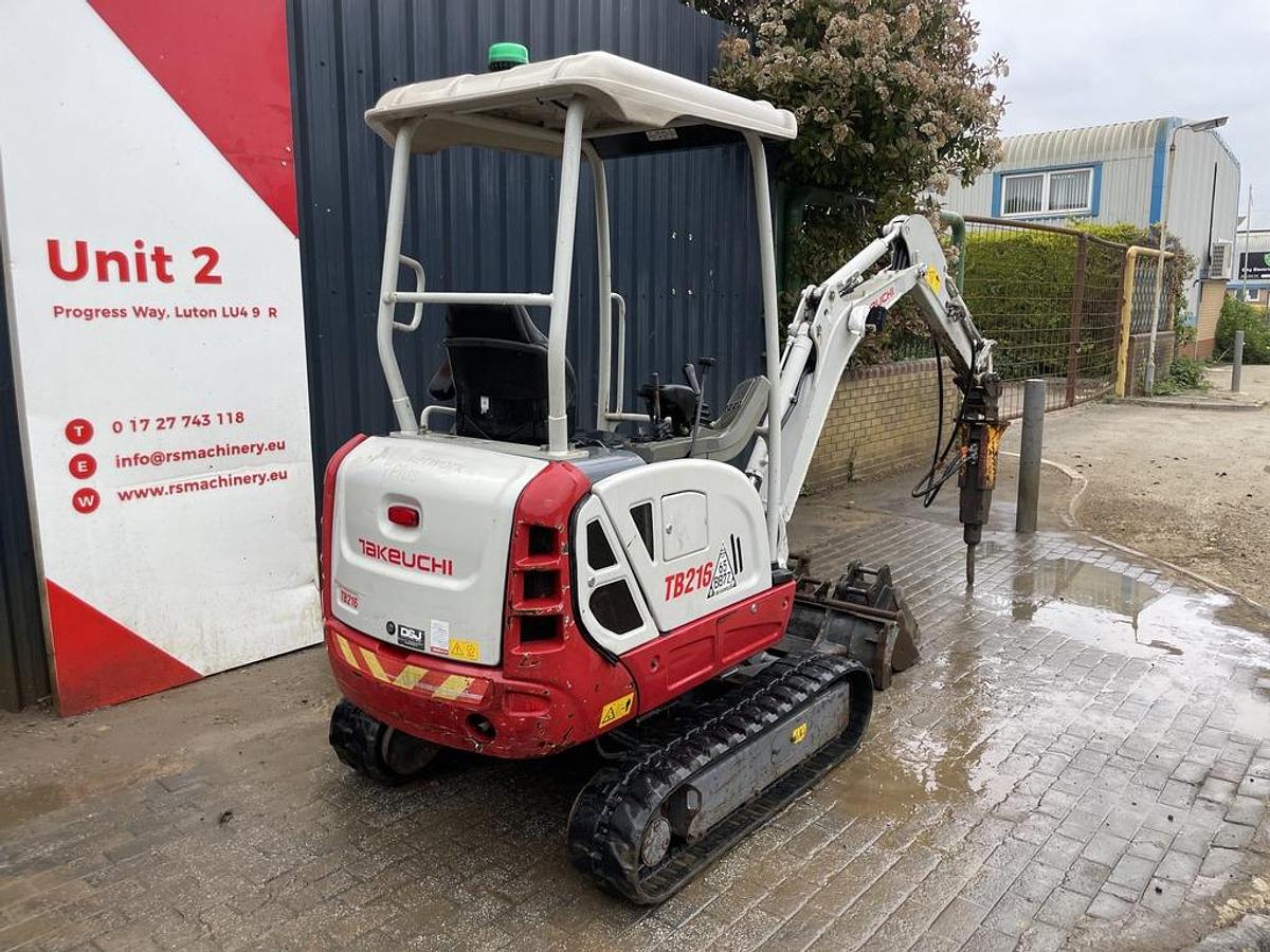 Used Takeuchi TB216 Mini Excavator + Breaker