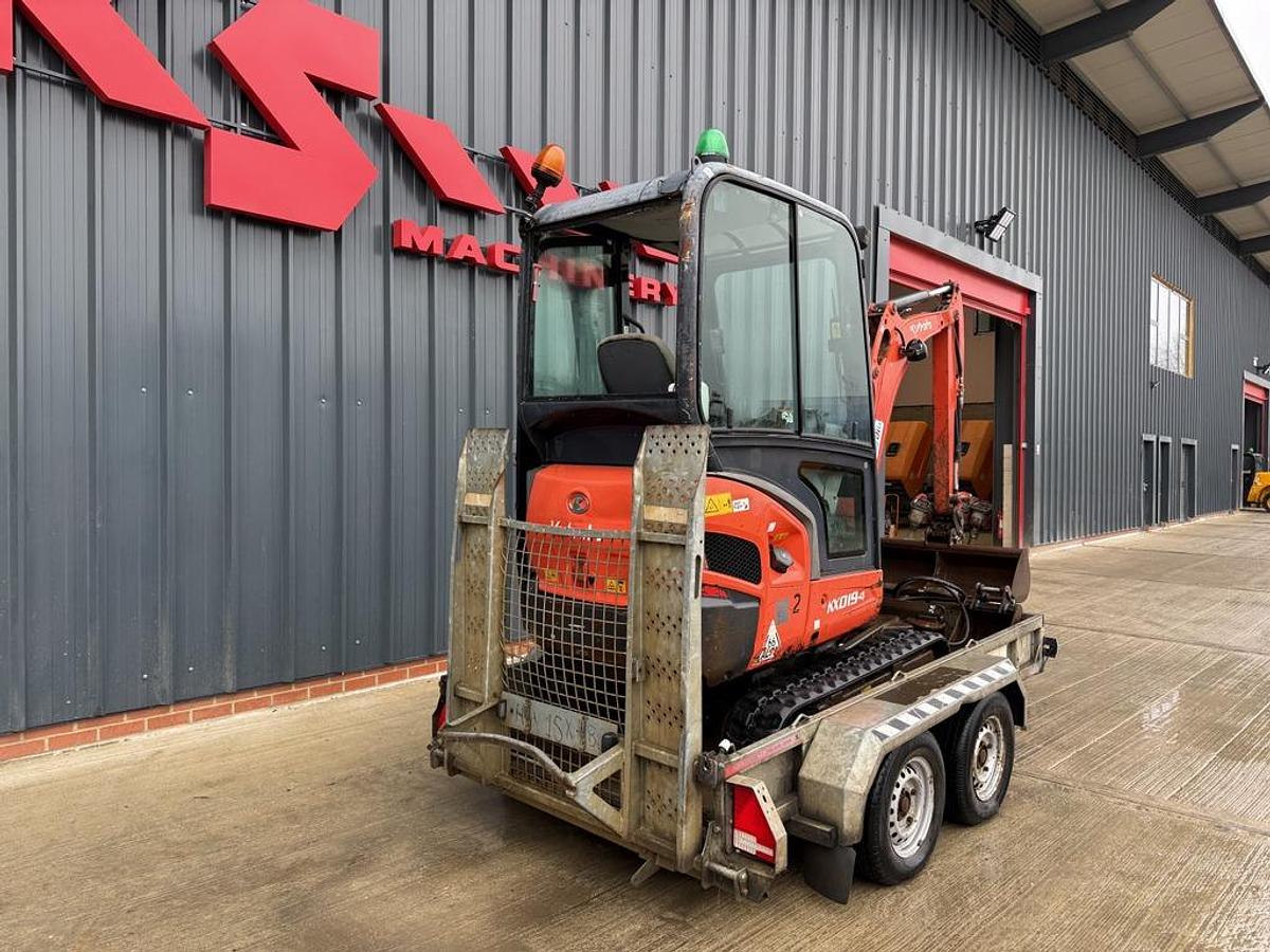 Used Kubota KX019-4 1.9t Mini Excavator + Breaker + Trailer