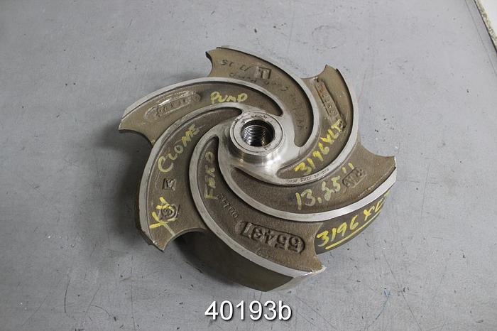 Used Goulds 3196 XLT 6x8x15 Pump Impeller, 6-Vane, 256-116, 55437 #40193