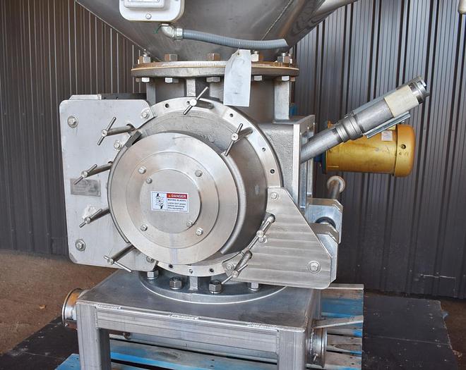 Used USED ROTARY AIR LOCK VALVE, SIZE: 14" X 14", STAINLESS STEEL, CLEAN-IN-PLACE