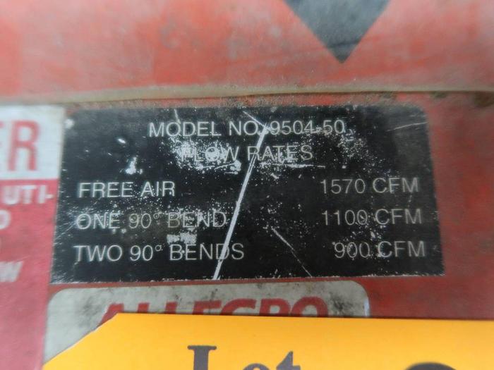Used ALLEGRO 9504-50 CONFINED SPACE BLOWER WITH HOSE