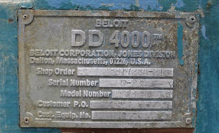 Used Beloit Jones Dd4000 4324n 24" Disc Refiner Size 24"