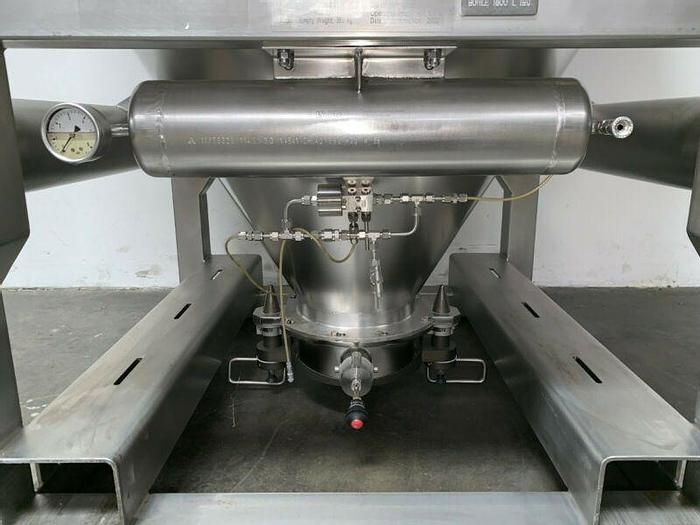 Used LB Bohle 1800 Liter Stainless Steel IBC Blending Tank Max Temp 100 C