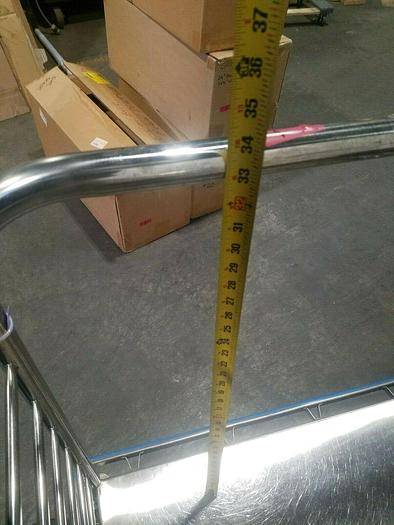 Used Pedigo Stainless Steel Rolling Cart Rack clean room 34" x 22" Heavy Duty Pharma