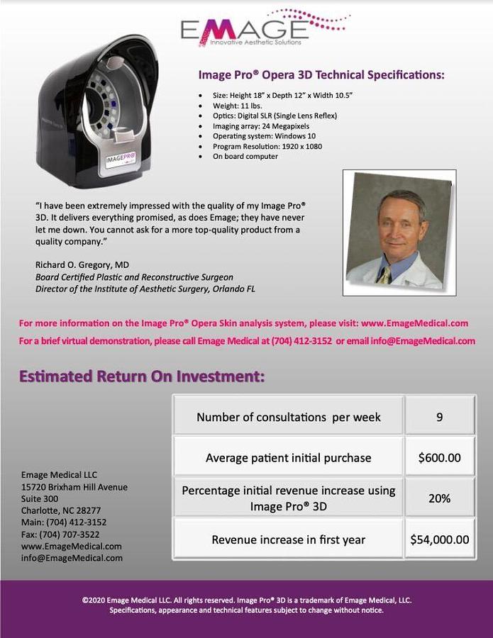 For Sale EMAGE NEW IMAGE PRO LE Skin Imaging System