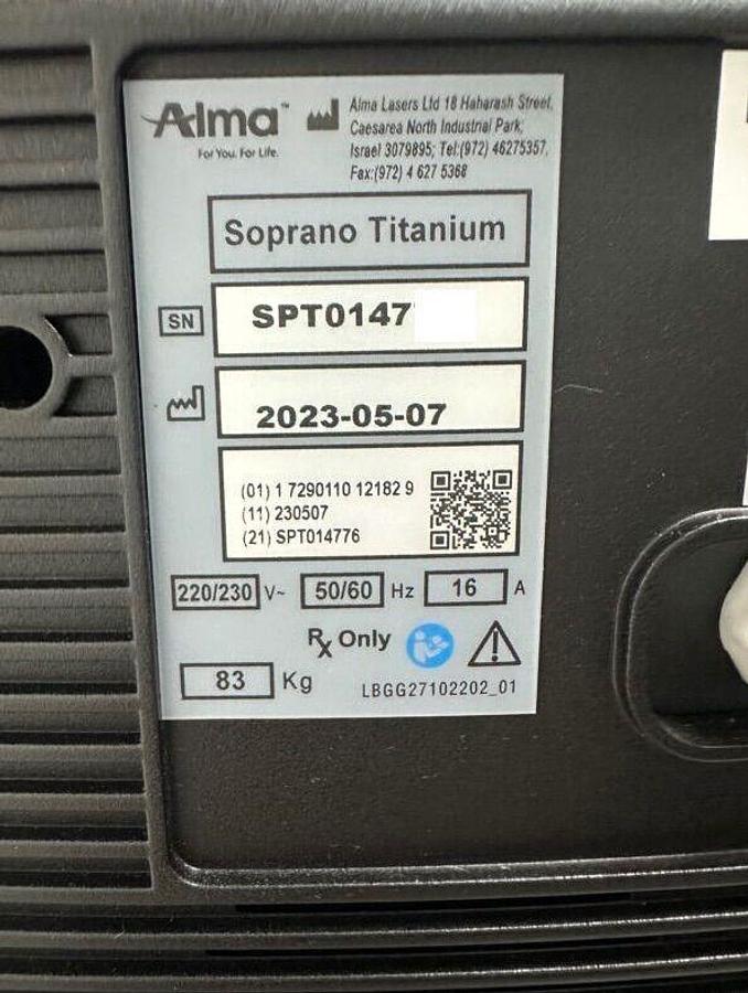 Used For Sale ALMA Soprano Titanium Laser - YAG