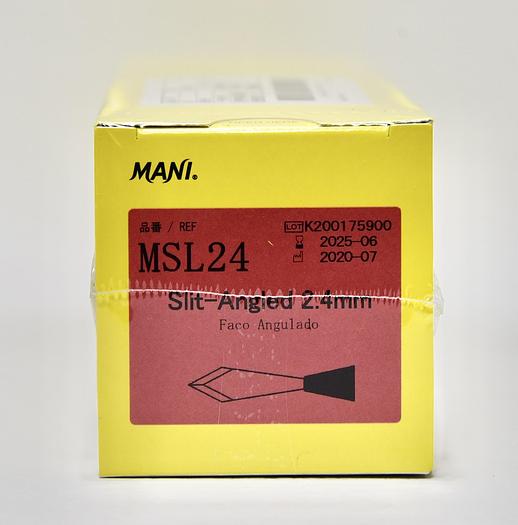 MANI OPHTHALMIC KNIFE, MSL24, SLIT-ANGLED 2.4MM, 6 PCS. PER BOX