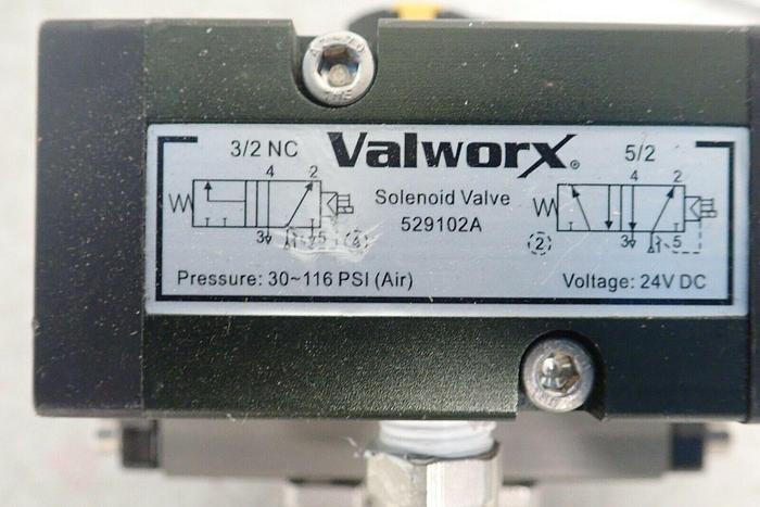 Used Valworx 529102A Solenoid Valve, 30-116 PSI, 24V DC