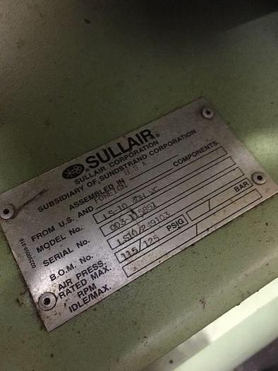 Used SULLAIR 40HP COMPRESSOR, WATER COOLED