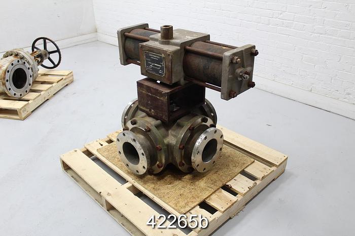 Used Contromatics Corporation 6" 4-way Air Operated V-Ball Valve #42265