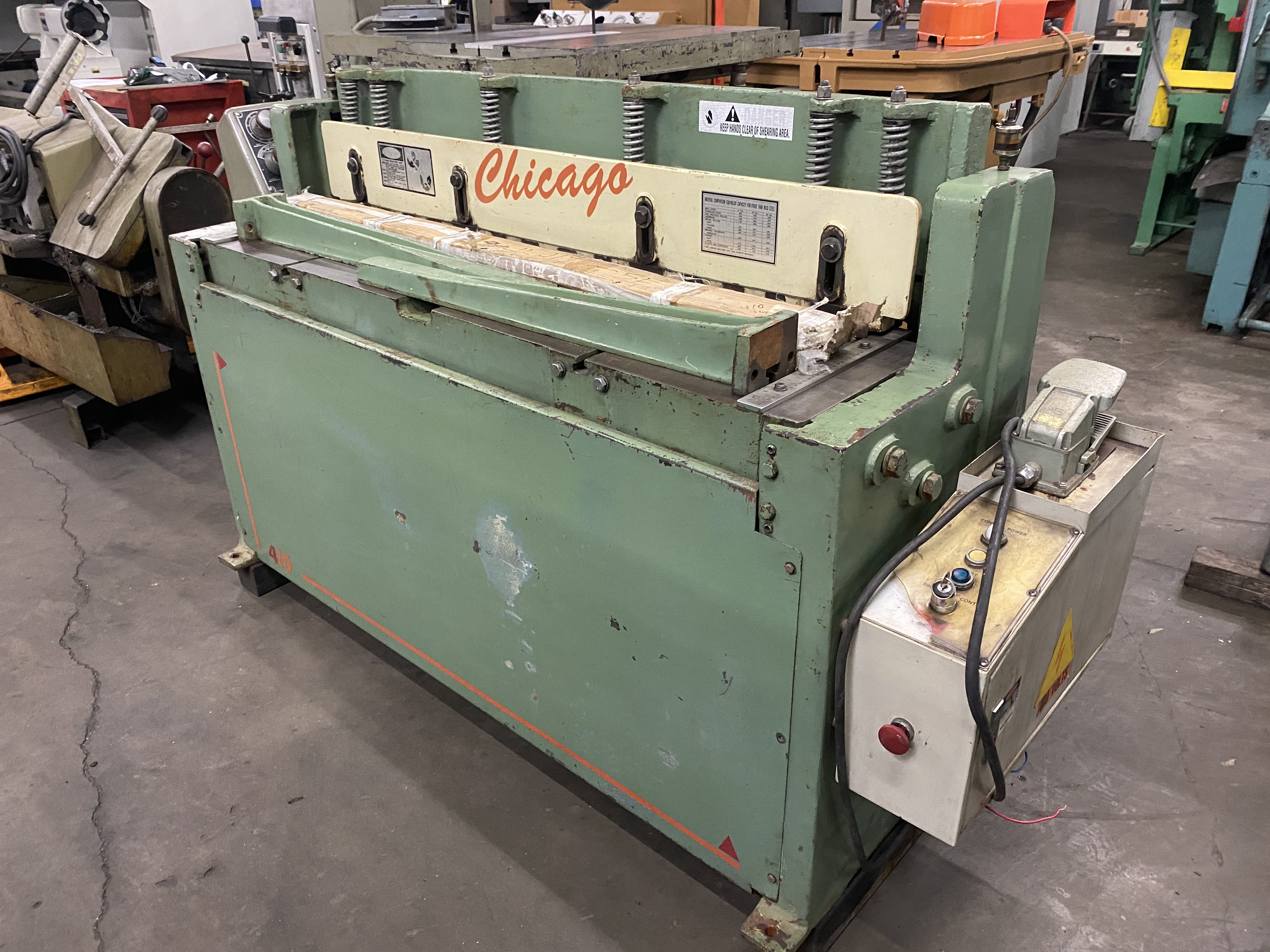 Used Chicago Dreis & Krump 52″ x 10 Gauge Hydraulic Shear HS-410 #6035