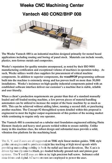 Used Weeke Vantech 480 with Infeed & Outfeed System