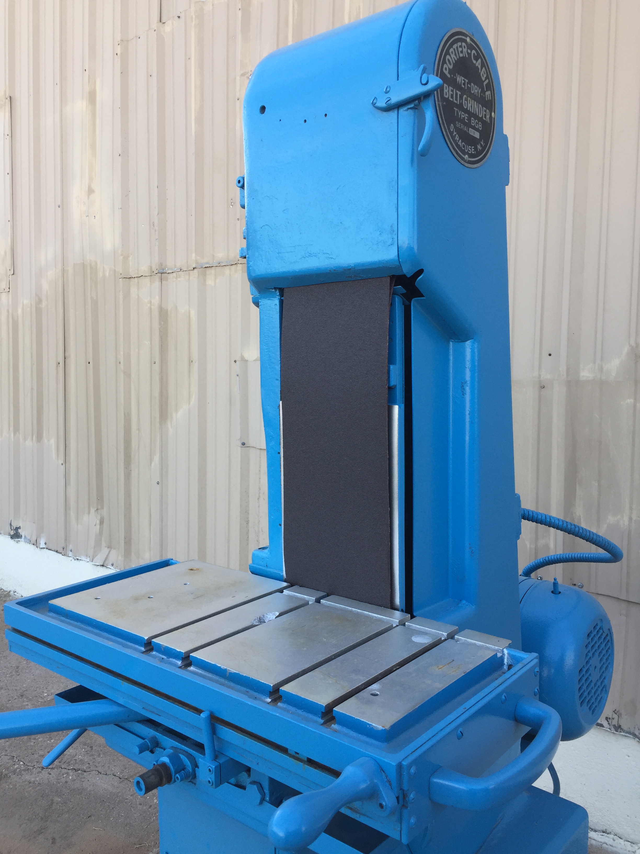 Used 8" Porter-Cable Belt Grinder with Feed Table