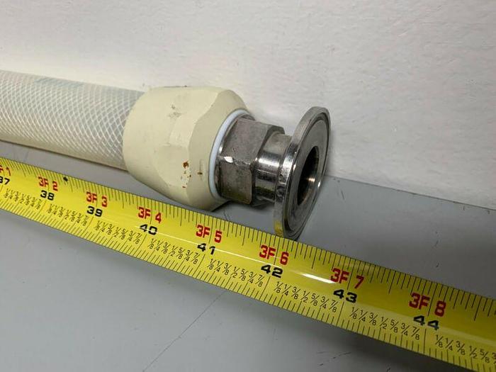 Used Medical Pharma 42" Flexible Silicon Hose w/ 2" OD Sanitary Fittings