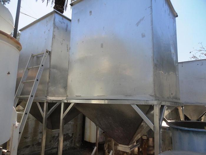 Used Hopper, 160 CF, S/st, Portable, (2) #S740452