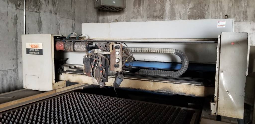 1991 MAZAK CNC LASER TABLE LASERPATH TURBO X 510 SMOKE EATER CUTTER X510